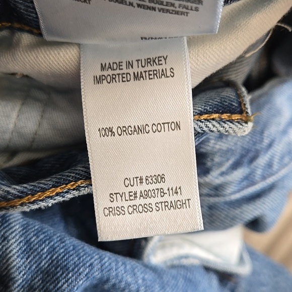 Agolde Blue Criss Cross Straight Leg Jeans Size 26 - Picture 10 of 11